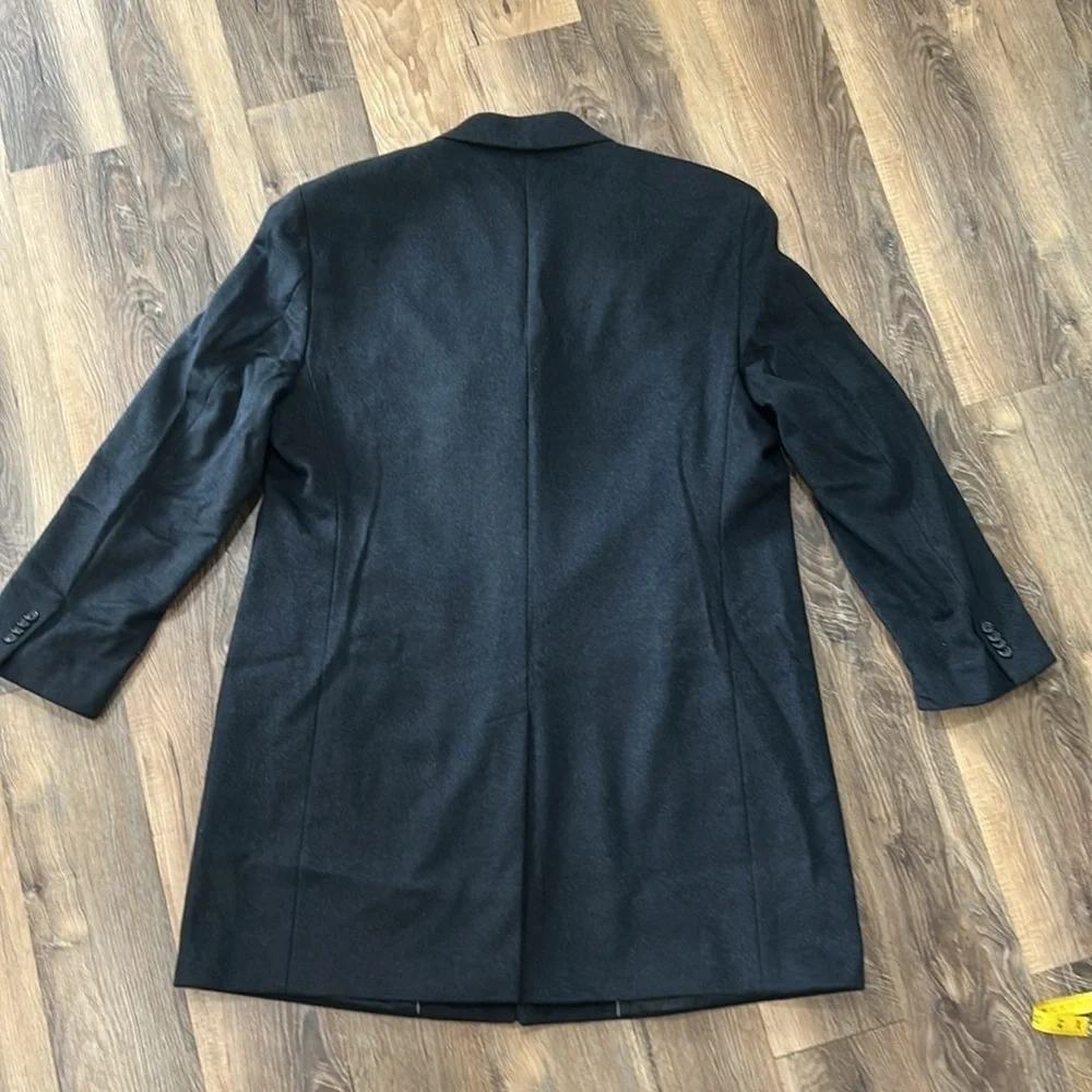 Jos. A. Bank Men's Top Coat 3 Button Size R48 Really Dark Gray front pockets - Picture 12 of 16